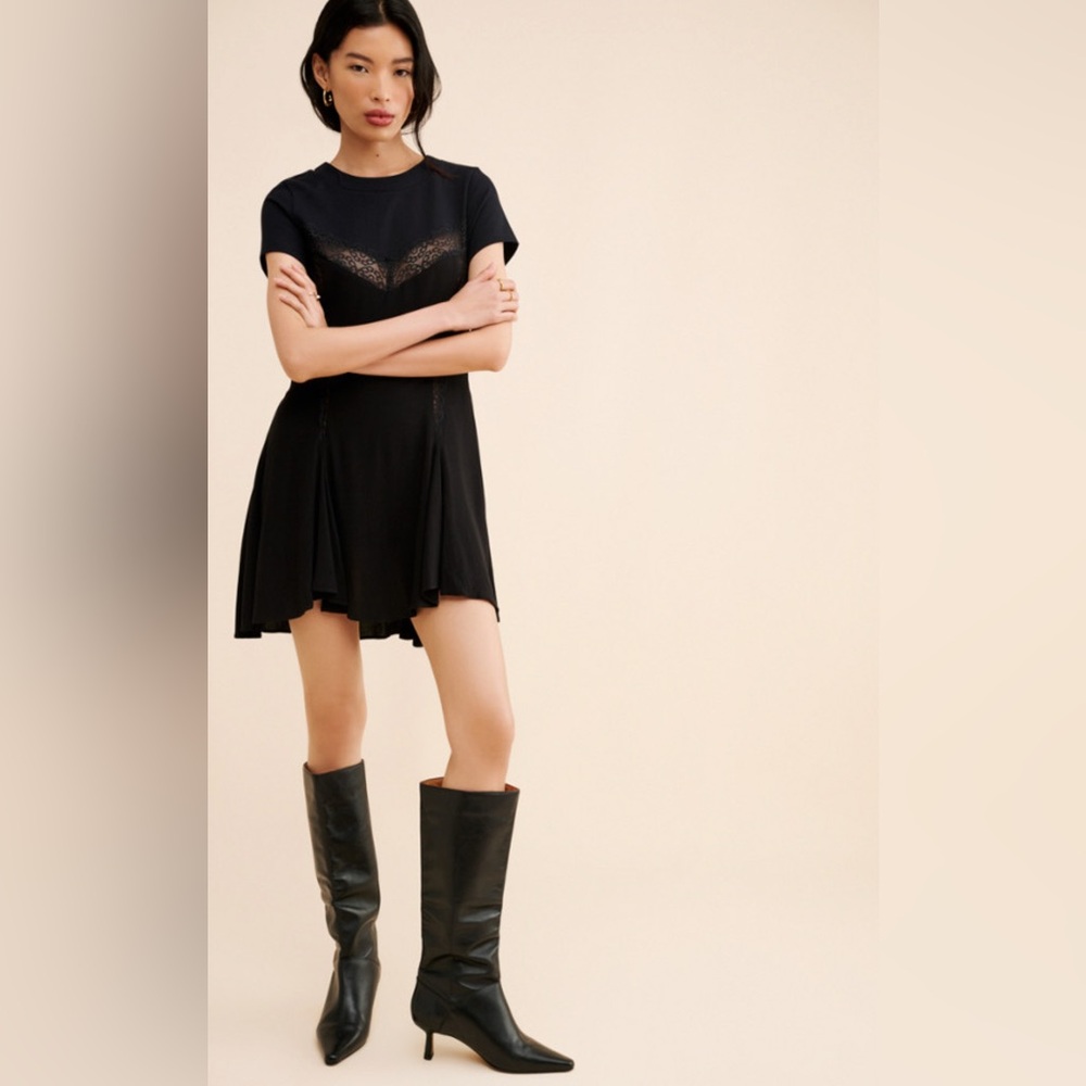 NWOT! FREE PEOPLE Cruz Mini Dress in Black - Picture 2 of 11